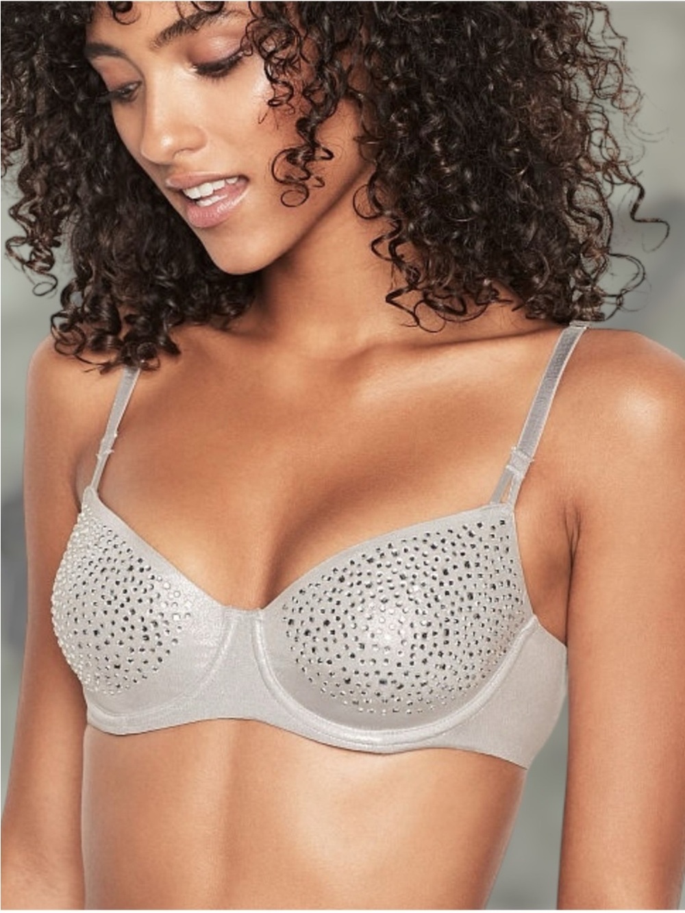Victoria's Secret Dream Angels Push-up Silver Shimmer Underwire Bra | 32DD | NIP